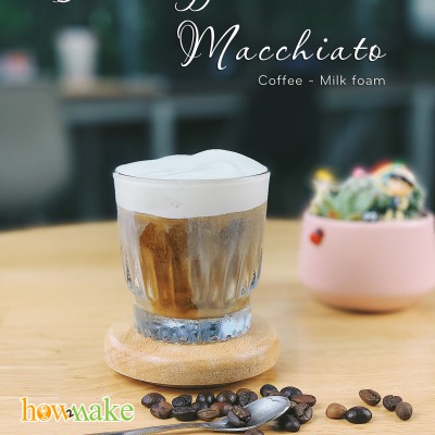 Iced coffee macchiato